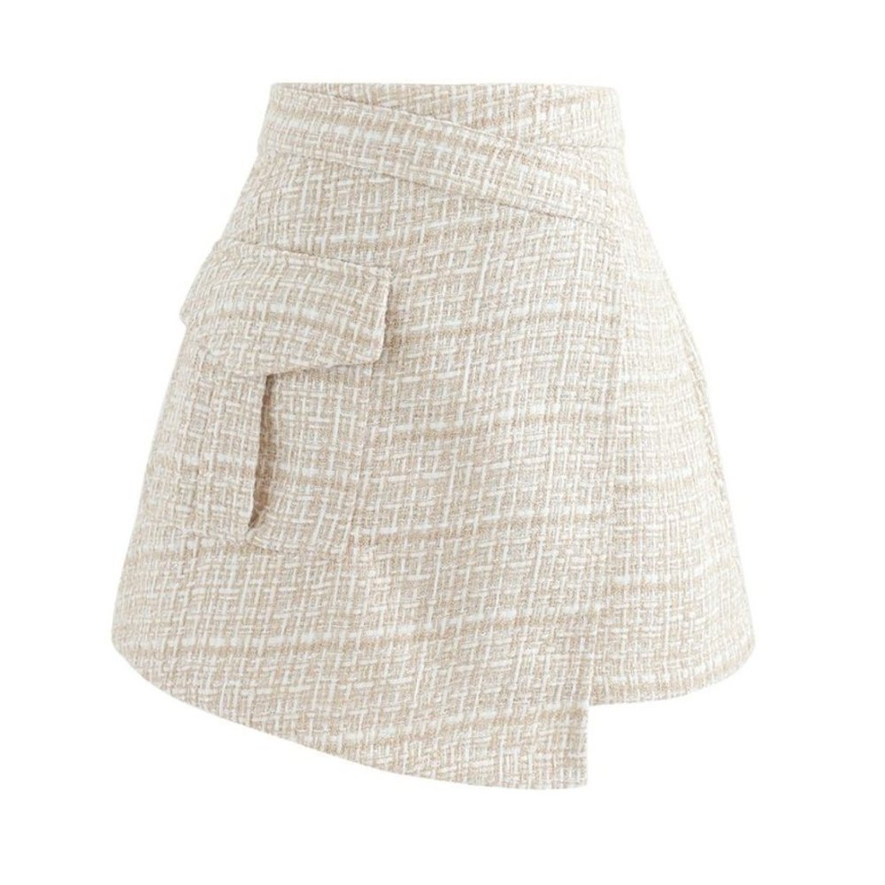 CHICWISH Tweed Mini Skirt